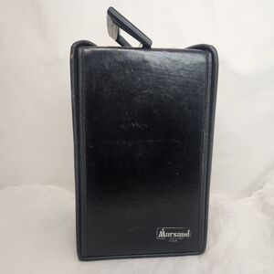 Vintage Marsand U.S.A Black Cassette Case Holder Box Handle Carrier